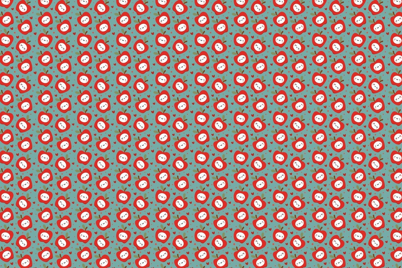 Children's wallpaper Happy Apples, multicolor, washable Children's wallpaper Happy Apples, multicolor, washable