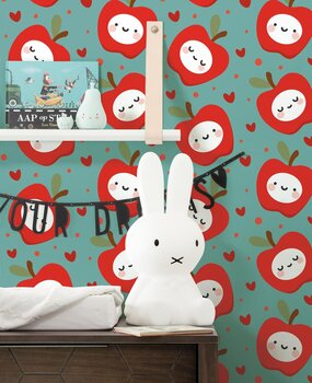 Children's wallpaper Happy Apples, multicolor, washable Children's wallpaper Happy Apples, multicolor, washable