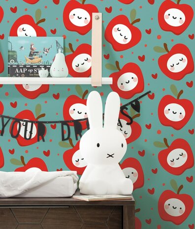 Children's wallpaper Happy Apples, multicolor, washable Children's wallpaper Happy Apples, multicolor, washable