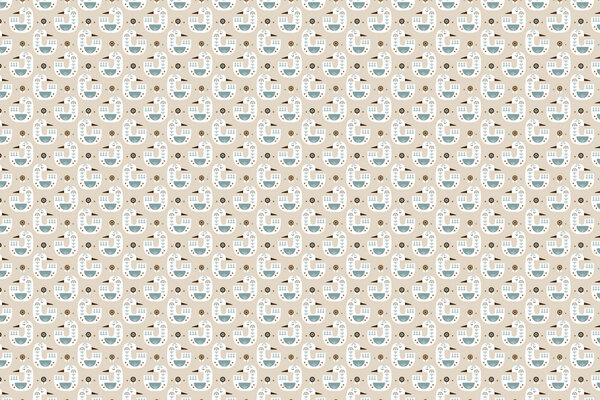 Kindertapete Nordic Birds, beige, waschbar