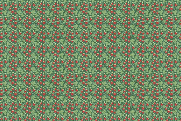 Kinderbehang Strawberry Fields, groen, afwasbaar Kinderbehang Strawberry Fields, groen, afwasbaar