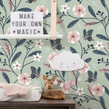 Kinderbehang Charming Garden, groen, afwasbaar Kinderbehang Charming Garden, groen, afwasbaar