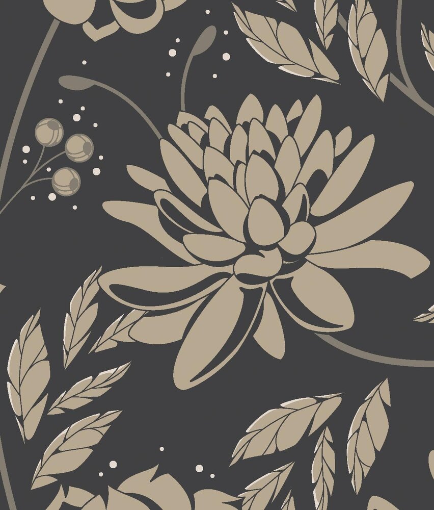 Floral wallpaper Floral Chique, brown, washable