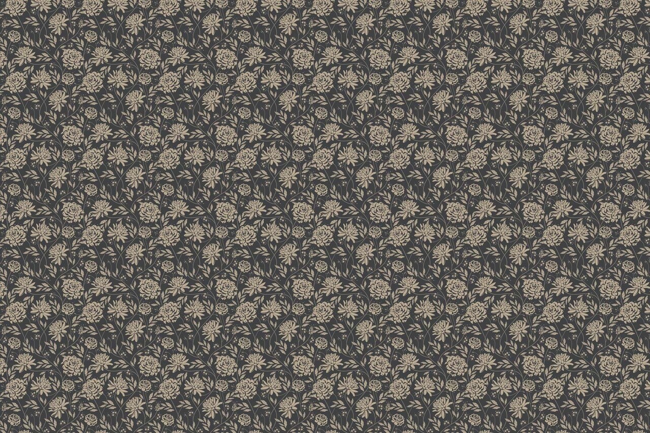 Blumentapete Floral Chique, braun, waschbar Blumentapete Floral Chique, braun, waschbar