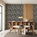 Blumentapete Floral Chique, braun, waschbar Blumentapete Floral Chique, braun, waschbar