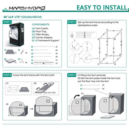 Mars Hydro Mars Hydro grow tent (120x60x180cm) Mars Hydro Mars Hydro grow tent (120x60x180cm)