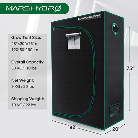 Mars Hydro Mars Hydro Growbox (120x50x190cm) Mars Hydro Mars Hydro Growbox (120x50x190cm)