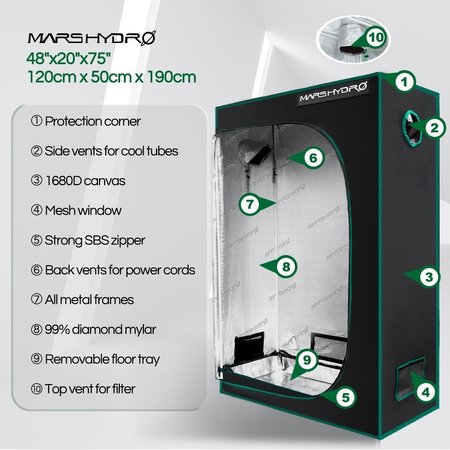 Mars Hydro Mars Hydro Growbox (120x50x190cm) Mars Hydro Mars Hydro Growbox (120x50x190cm)