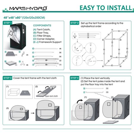 Mars Hydro Mars Hydro Growbox (120x120x200cm) Mars Hydro Mars Hydro Growbox (120x120x200cm)