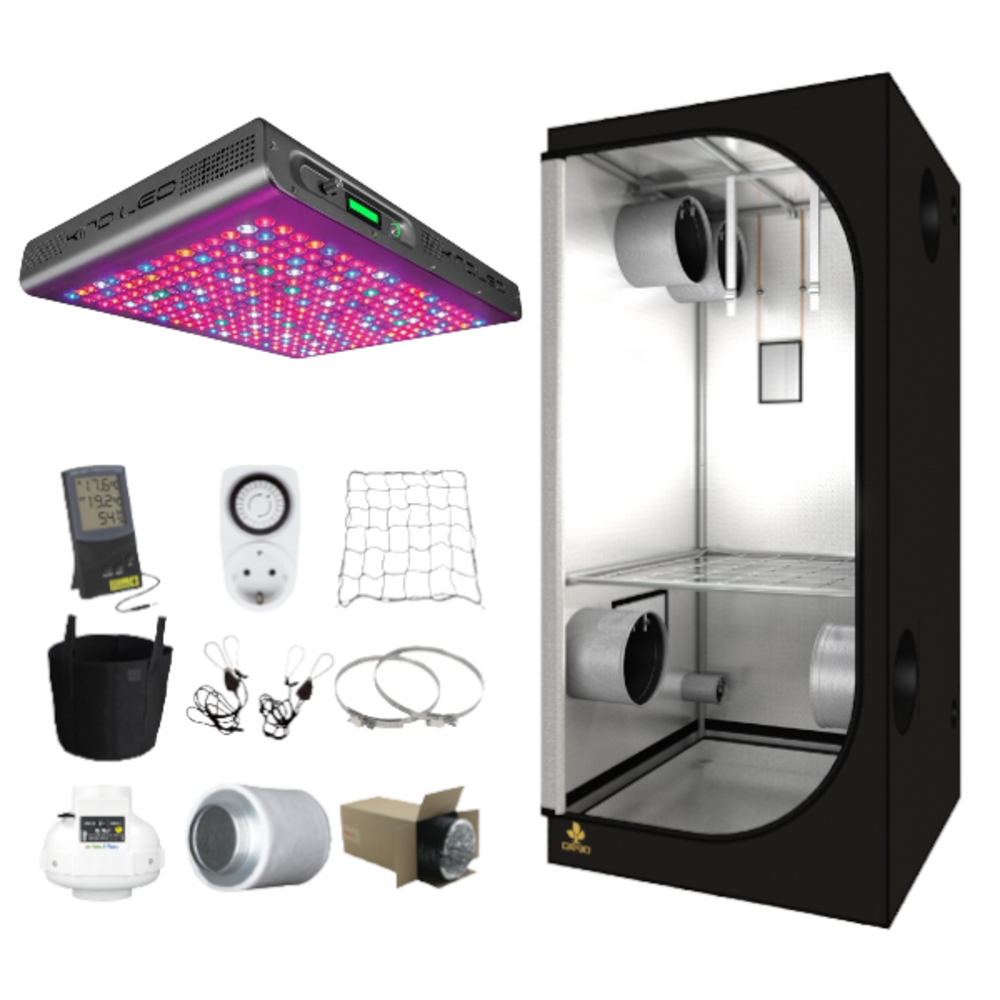 1-Site Hydroponic Grow System Kit – Complete DWC Grow Tent With LED Light