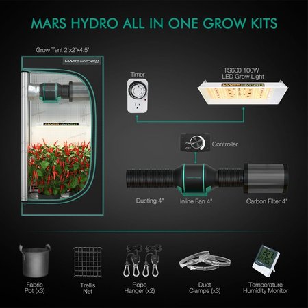 Mars Hydro TS600 Mars Hydro Kit de culture complet Mars Hydro TS600 Mars Hydro Kit de culture complet