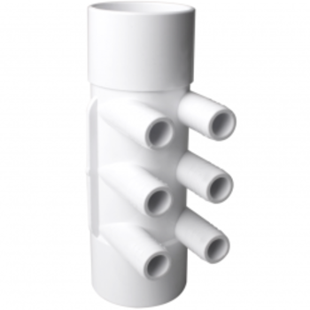 Waterway Europe 2" F/F Manifold met 6 gegroefde uitgangen 3/4" M+