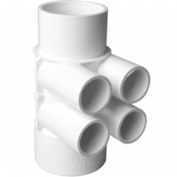 Waterway Europe 2" M/F manifold, 4 poorten in 3/4" F
