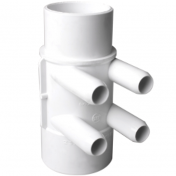Waterway Europe 2" M/F manifold, 4 poorten 3/4" M of  3/8" F