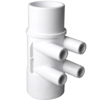 Waterway Europe 2" M/F manifold met 4 gegroefde uitgangen 3/4" M+
