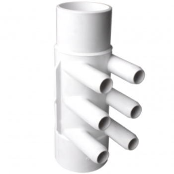 Waterway Europe 2" M/F manifold, 6 poorten 3/4" M+ glad