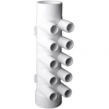 Waterway Europe 1 1/2" M/F manifold, 3/4" M barb, 10 poorten