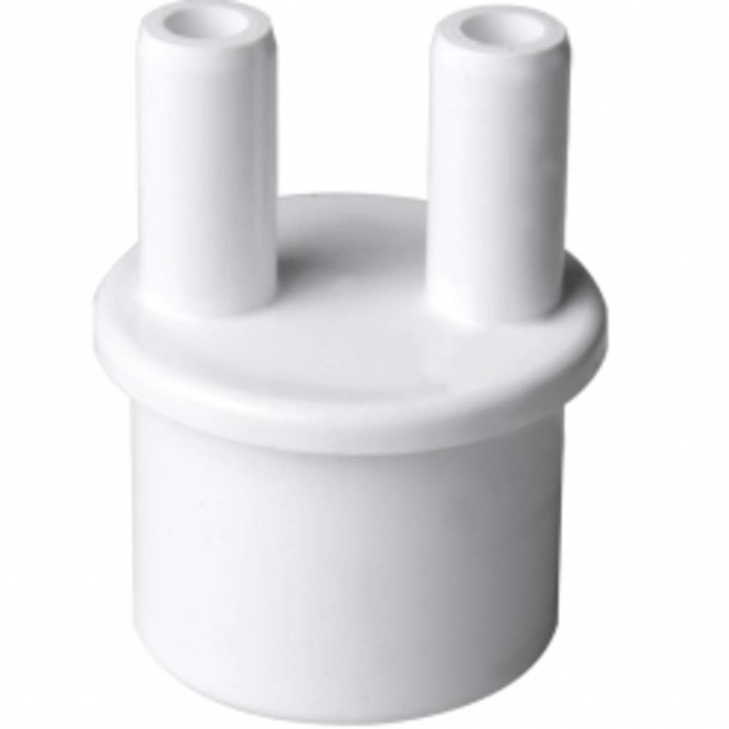 Waterway Europe 1" M manifold, 2 poorten 3/8" barb