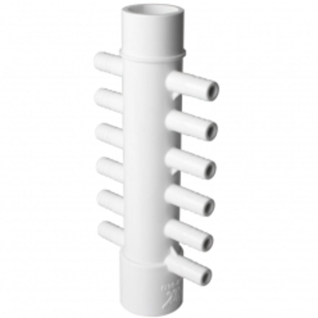 Waterway Europe 1" M/F manifold, 3/8" barb, 12 poorten