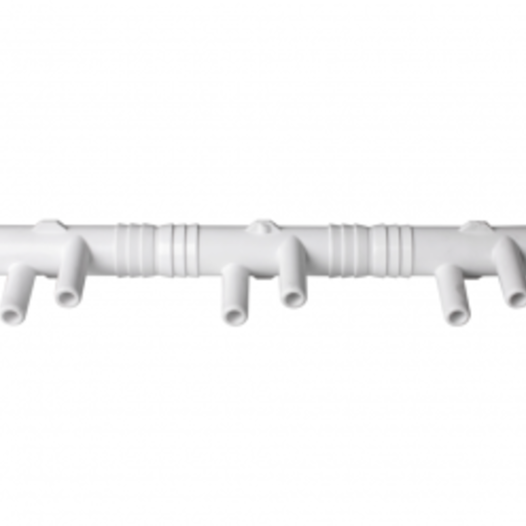 Waterway Europe 3/4" M+ Manifold geribbeld  met 6 uitgangen 3/8" M+