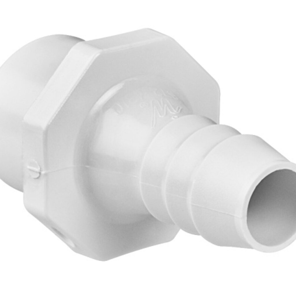 Waterway Europe 1" M to 3/4" M geribbelde weerhaak