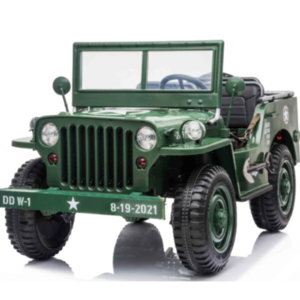 Jeep kinderauto Jeep Willy's Army Kinder-Elektroauto 3-Sitzer 24V Grün
