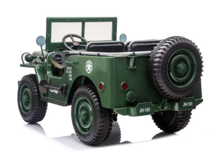 Jeep Willy's Army Kinder-Elektroauto 3-Sitzer 24V Grün - Kidsrides