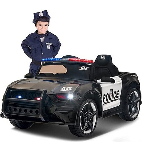 Polizei Kinder-Elektroauto 12V Schwarz