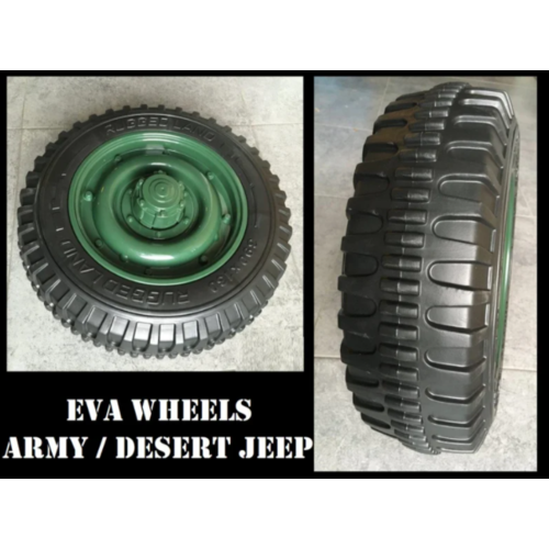 Jeep kinderauto Jeep Willy's Army Kinder-Elektroauto 3-Sitzer 24V Beige