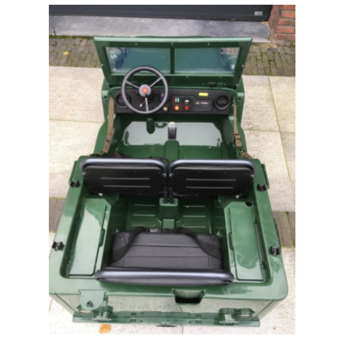 Jeep kinderauto Jeep Willy's Army Kinder-Elektroauto 3-Sitzer 24V Beige