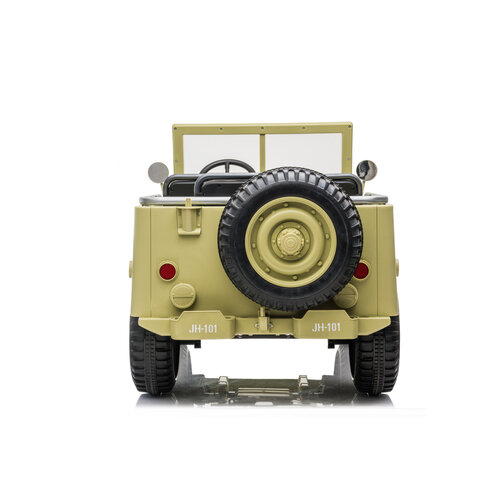 Jeep kinderauto Jeep Willy's Army Kinder-Elektroauto 3-Sitzer 24V Beige