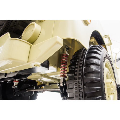 Jeep kinderauto Jeep Willy's Army Kinder-Elektroauto 3-Sitzer 24V Beige