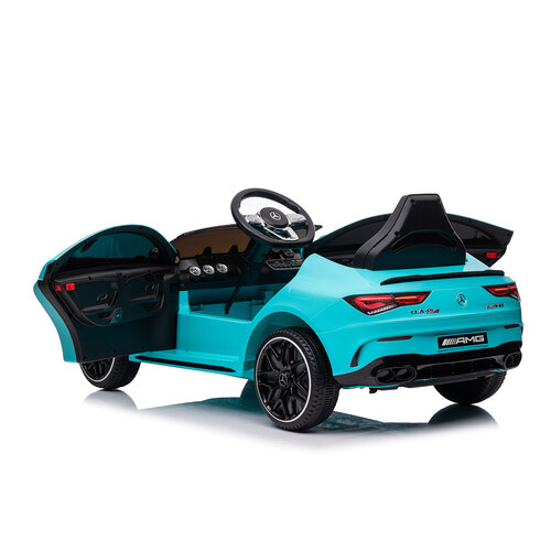 Mercedes kinderauto Mercedes CLA45 AMG Kinder-Elektroauto 12V Hellblauw Mercedes kinderauto Mercedes CLA45 AMG Kinder-Elektroauto 12V Hellblauw