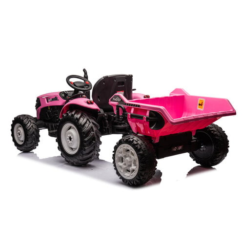 FINOOS Elektro-Kindertraktor - XL - Anhänger 24V Rosa