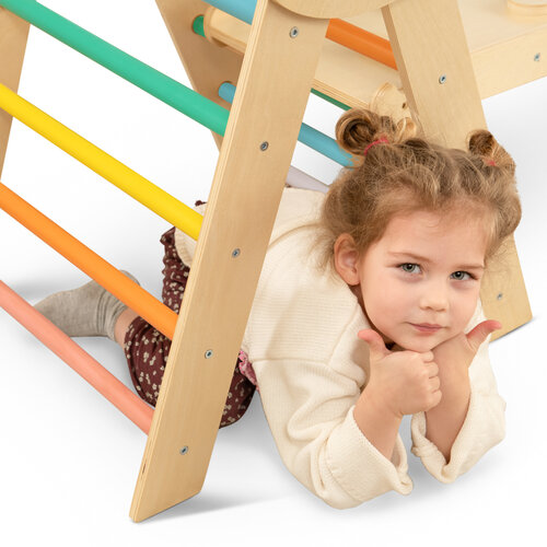 FINOOS FINOOS Klettergerüst – Kletterdreieck – Kletterbogen – Rutsche – Montessori Holzspielzeug – Regenbogen FINOOS FINOOS Klettergerüst – Kletterdreieck – Kletterbogen – Rutsche – Montessori Holzspielzeug – Regenbogen
