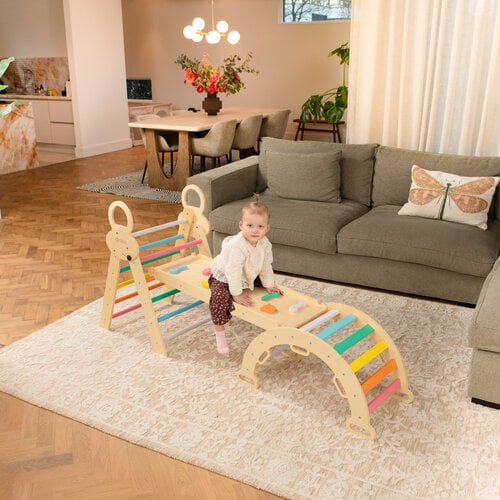FINOOS FINOOS Klettergerüst – Kletterdreieck – Kletterbogen – Rutsche – Xylophon – Kissen – Montessori Holzspielzeug - Regenbogen FINOOS FINOOS Klettergerüst – Kletterdreieck – Kletterbogen – Rutsche – Xylophon – Kissen – Montessori Holzspielzeug - Regenbogen