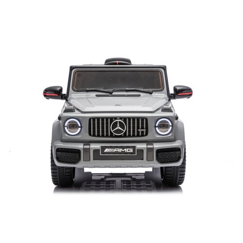 Mercedes kinderauto Mercedes G63 AMG Cabrio Kinder-Elektroauto 12V mit Gummireifen und einem Ledersitz Grau Mercedes kinderauto Mercedes G63 AMG Cabrio Kinder-Elektroauto 12V mit Gummireifen und einem Ledersitz Grau