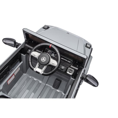Mercedes kinderauto Mercedes G63 AMG Cabrio Kinder-Elektroauto 12V mit Gummireifen und einem Ledersitz Grau Mercedes kinderauto Mercedes G63 AMG Cabrio Kinder-Elektroauto 12V mit Gummireifen und einem Ledersitz Grau