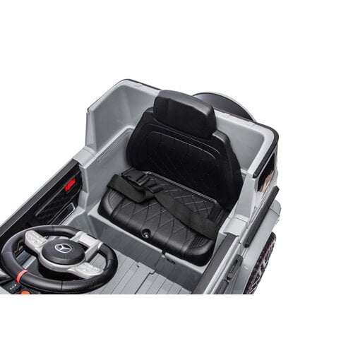 Mercedes kinderauto Mercedes G63 AMG Cabrio Kinder-Elektroauto 12V mit Gummireifen und einem Ledersitz Grau Mercedes kinderauto Mercedes G63 AMG Cabrio Kinder-Elektroauto 12V mit Gummireifen und einem Ledersitz Grau