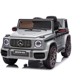 Mercedes kinderauto Mercedes G63 AMG Cabrio Kinder-Elektroauto 12V mit Gummireifen und einem Ledersitz Grau Mercedes kinderauto Mercedes G63 AMG Cabrio Kinder-Elektroauto 12V mit Gummireifen und einem Ledersitz Grau