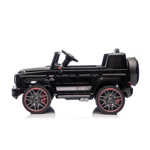 Mercedes kinderauto Mercedes G63 AMG Cabrio Kinder-Elektroauto 12V mit Gummireifen und einem Ledersitz Schwarz Mercedes kinderauto Mercedes G63 AMG Cabrio Kinder-Elektroauto 12V mit Gummireifen und einem Ledersitz Schwarz