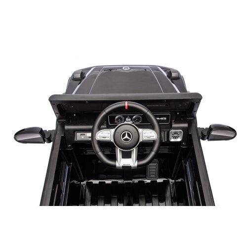 Mercedes kinderauto Mercedes G63 AMG Cabrio Kinder-Elektroauto 12V mit Gummireifen und einem Ledersitz Schwarz Mercedes kinderauto Mercedes G63 AMG Cabrio Kinder-Elektroauto 12V mit Gummireifen und einem Ledersitz Schwarz