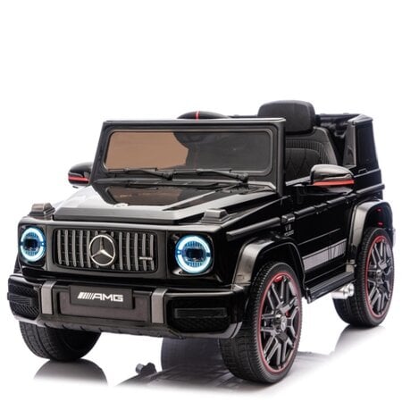Mercedes kinderauto Mercedes G63 AMG Cabrio Kinder-Elektroauto 12V mit Gummireifen und einem Ledersitz Schwarz