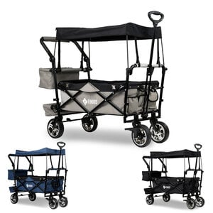FINOOS FINOOS – Bollerwagen – Faltbarer Bollerwagen – Sonnendach – Extras – Grau FINOOS FINOOS – Bollerwagen – Faltbarer Bollerwagen – Sonnendach – Extras – Grau