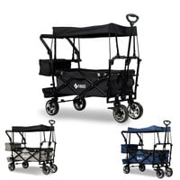 FINOOS – Bollerwagen – Faltbarer Bollerwagen – Sonnendach – Extras – Schwarz