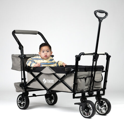 FINOOS FINOOS – Bollerwagen – Faltbarer Bollerwagen – Sonnendach – Extras – Grau FINOOS FINOOS – Bollerwagen – Faltbarer Bollerwagen – Sonnendach – Extras – Grau