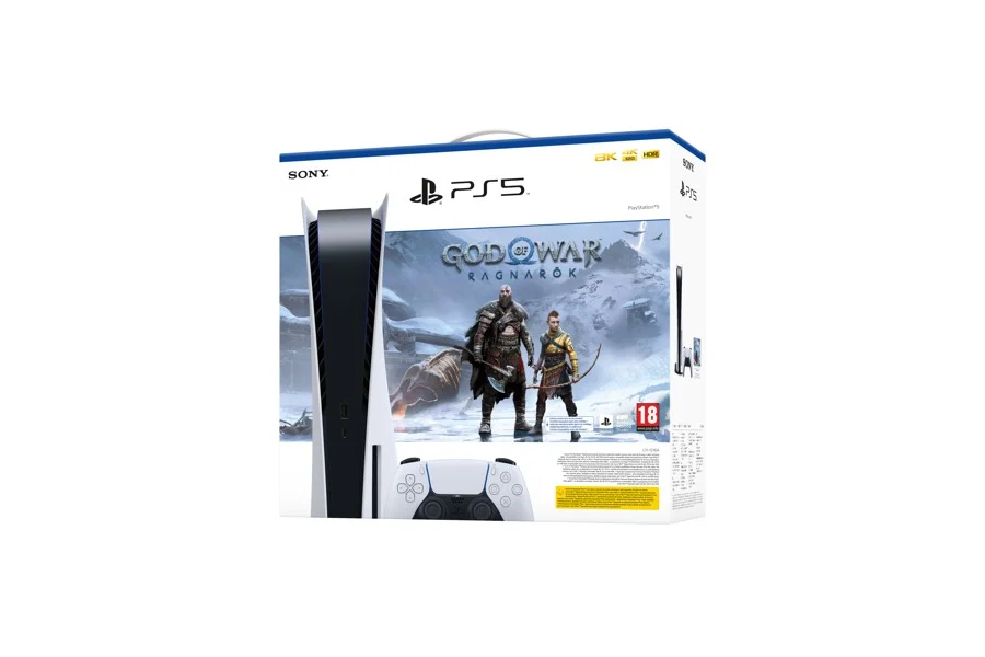 PS5 Console Standard Edition 825 GB DISC model – God of War Ragnarök Bundle
