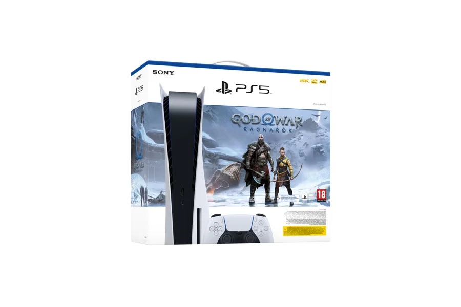 PS5 Console Standard Edition 825 GB DISC model – God of War Ragnarök Bundle