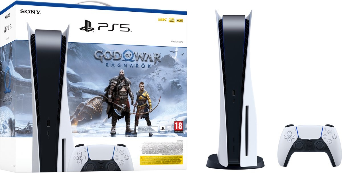 PS5 Console Standard Edition 825 GB DISC model – God of War Ragnarök Bundle