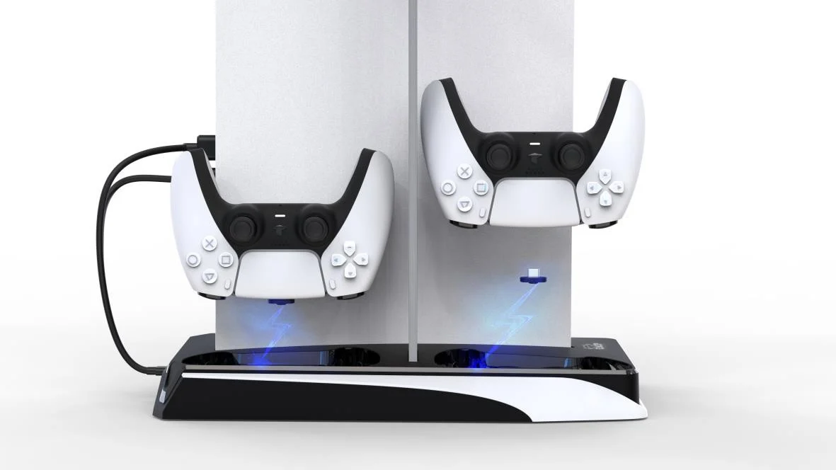 DLX+ LED Multi Function Charger Tower PS5 - White